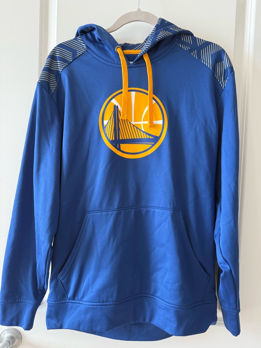 Blue Golden State Warriors Pullover Hoodie with Yellow Logo